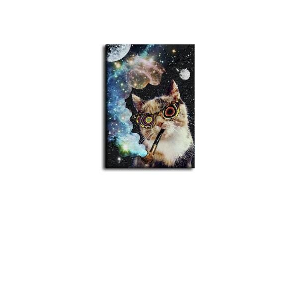 Quadro Decorativo Ramavi Gato Psicodélico - 1