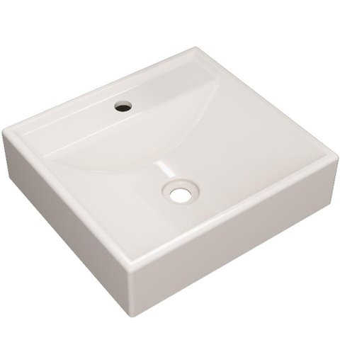 Cuba de Apoio Quadrada para Banheiro Lavabo C01 Q39w Bege