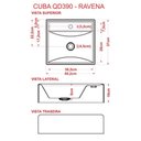 Ver imagem 3 de Cuba de Apoio Quadrada para Banheiro Lavabo C01 Q39w Bege