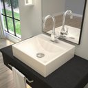 Ver imagem 5 de Cuba de Apoio Quadrada para Banheiro Lavabo C01 Q39w Bege