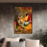 Quadro Decorativo Tela Canvas Animais Elemental Rhino com Moldura Prata - 200x120 Cm - 1