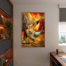 Quadro Decorativo Tela Canvas Animais Elemental Rhino com Moldura Prata - 200x120 Cm - 3
