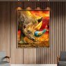 Quadro Decorativo Tela Canvas Animais Elemental Rhino com Moldura Prata - 200x120 Cm - 2