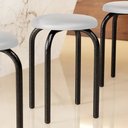 Ver imagem 2 de Banqueta Cozinha Baixa Empilhável Industrial Jully Preto/branco d03 - D’Rossi
