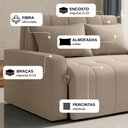 Ver mais imagens de Sofá Cama 3 Lugares 1,38m Veludo Bege Amora Matrix