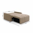Ver imagem 7 de Sofá Cama 3 Lugares 1,38m Veludo Bege Amora Matrix