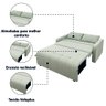Sofá Cama 3 Lugares 1,38m Veludo Bege Amora Matrix - 4