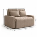 Ver imagem 6 de Sofá Cama 3 Lugares 1,38m Veludo Bege Amora Matrix