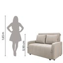 Ver imagem 5 de Sofá Cama 3 Lugares 1,38m Veludo Bege Amora Matrix