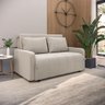 Sofá Cama 3 Lugares 1,38m Veludo Bege Amora Matrix - 1