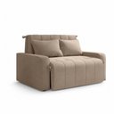 Ver imagem 3 de Sofá Cama 3 Lugares 1,38m Veludo Bege Amora Matrix