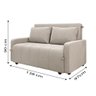 Sofá Cama 3 Lugares 1,38m Veludo Bege Amora Matrix - 2