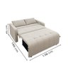 Sofá Cama 3 Lugares 1,38m Veludo Bege Amora Matrix - 3