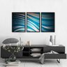 Conjunto 3 Quadros Com Moldura Ondas Linhas Abstratas - 3
