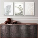 Ver imagem 2 de Kit 3 Quadros Minimalistas Brancos- Fotografias Leveza 33x24cm - com Vidro:madeira Branca