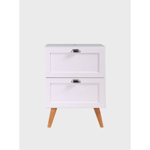 Gabinete para Banheiro com Tampo 60cm Retro Mdf Branco Milano - On Móveis