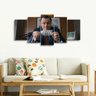 Quadro Leonardo Dicaprio Dólar 5 Peças Quarto Escritórios - 2