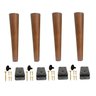 Kit 4 Pé Palito 30cm Amendoa Marrom Claro + Chapa Pvc Inclinada + Parafuso - 1