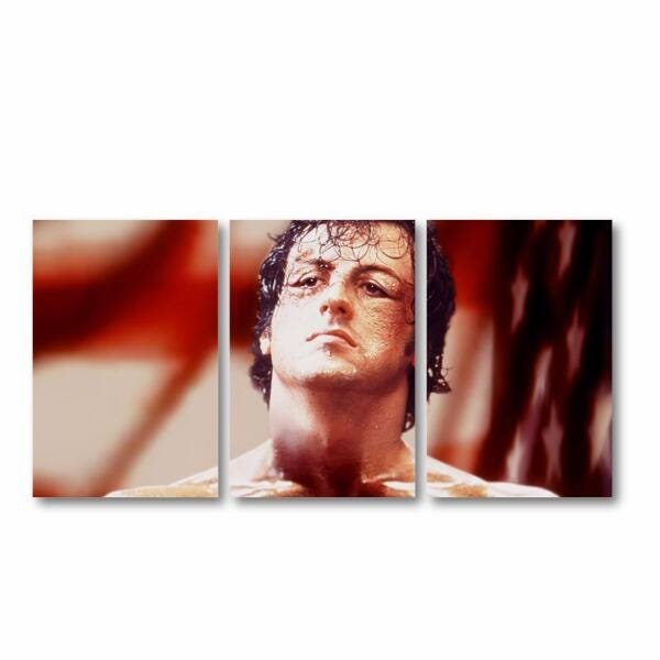 Quadro decorativo Jogos Rocky Balboa em Tecido 3 Peças - 3