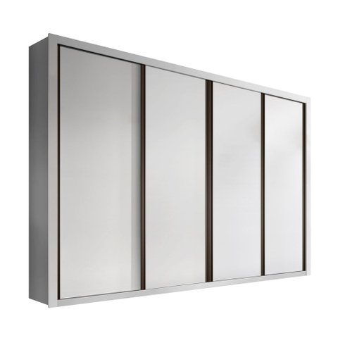 Guarda Roupa Casal 4 Portas 4 Gavetas Milano -Mt- Rei de Casa Branco