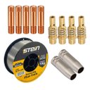 Ver imagem 1 de Kit 1 Arame de Solda + 5 Bico Contato, 2 Bocal Mig 15ak 4 Portal Bico 15ak 12 Unidades