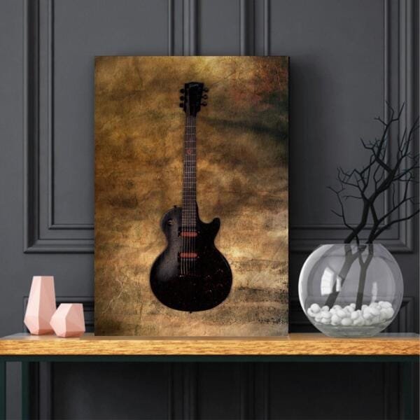 Quadro Guitarra Música decorativo Tela de Tecido - 3