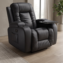 Ver imagem 1 de Poltrona Papai Reclinável Massagem Aquecimento Corino Preto Premium Manual Fixa