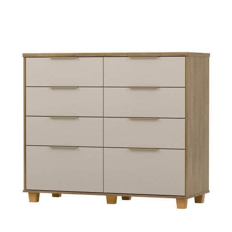 Cômoda Dubai Intense 121cm 6 Gavetas e 2 Gavetões - Nature/fendi Vila Rica