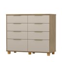 Ver imagem 1 de Cômoda Dubai Intense 121cm 6 Gavetas e 2 Gavetões - Nature/fendi Vila Rica