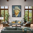 Ver imagem 5 de Quadro Canvas Auto Retrato Van Gogh 90x60cm Mold Preta