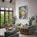 Ver imagem 3 de Quadro Canvas Auto Retrato Van Gogh 90x60cm Mold Preta