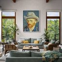 Ver imagem 4 de Quadro Canvas Auto Retrato Van Gogh 90x60cm Mold Preta