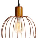 Ver imagem 3 de Kit 2 Pendente Aramado Madeira Poptem Balão Cobre Luminária Lustre Sala Quarto Interior Iluminação