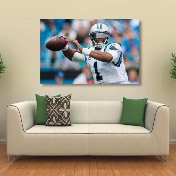 Quadro decorativo Cam Newton Carolina Panthers em Tecido - 2