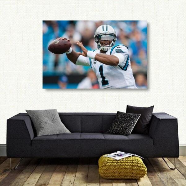 Quadro decorativo Cam Newton Carolina Panthers em Tecido - 1