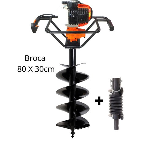 Perfurador de Solo Vulcan VPS520 com Broca 80x30cm + Amortecedor Para Broca De Perfurador de Solo