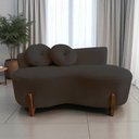 Ver imagem 1 de Namoradeira Sofá Feijão Lounge Orgânica Suede Marrom