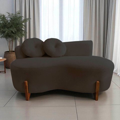 Namoradeira Sofá Feijão Lounge Orgânica Suede Marrom