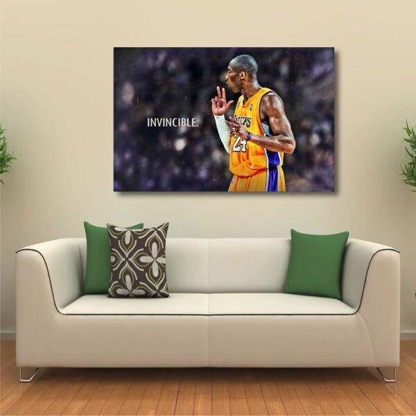 Quadro decorativo Kobe Bryant Invincible Tela em Tecido - 1