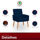 Ver imagem 3 de Poltrona para Sala Reforçada Confortável Íris Suede Azul Marinho Ads Decor Poltrona Cadeira Sala Qua