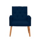Ver imagem 4 de Poltrona para Sala Reforçada Confortável Íris Suede Azul Marinho Ads Decor Poltrona Cadeira Sala Qua