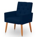 Ver imagem 1 de Poltrona para Sala Reforçada Confortável Íris Suede Azul Marinho Ads Decor Poltrona Cadeira Sala Qua