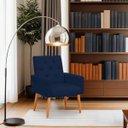 Ver imagem 2 de Poltrona para Sala Reforçada Confortável Íris Suede Azul Marinho Ads Decor Poltrona Cadeira Sala Qua