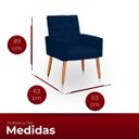Ver imagem 6 de Poltrona para Sala Reforçada Confortável Íris Suede Azul Marinho Ads Decor Poltrona Cadeira Sala Qua