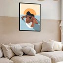 Ver imagem 2 de Quadro Decorativo Mulher Praia Sunset - 70x50cm:moldura Branca