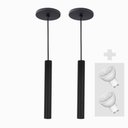 Ver imagem 1 de Kit 2 Pendente Tubo Palito 30cm - Preto + Lampada Led 4w