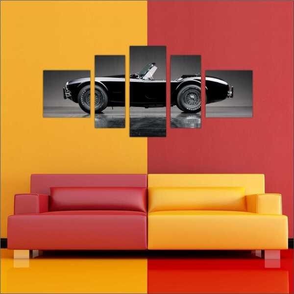 Quadro Decorativo Carros Shelby Cobra Com Moldura 5 Peças - 1