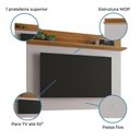 Ver imagem 3 de Painel Para Tv Smart Até 50" Nt 1185 Off White / Freijó
