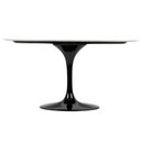 Ver imagem 4 de Mesa de Jantar Saarinen Oval 180x100 Cm Mármore Branco Extra Base Preta
