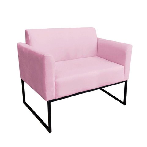 Namoradeira Marisa Suede Rosa Bebê Preto